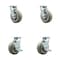 Service Caster 6 Inch Thermoplastic Rubber Swivel Caster Set with Roller Bearings 2 Brakes SCC SCC-30CS620-TPRRF-2-TLB-2 - alternate 1
